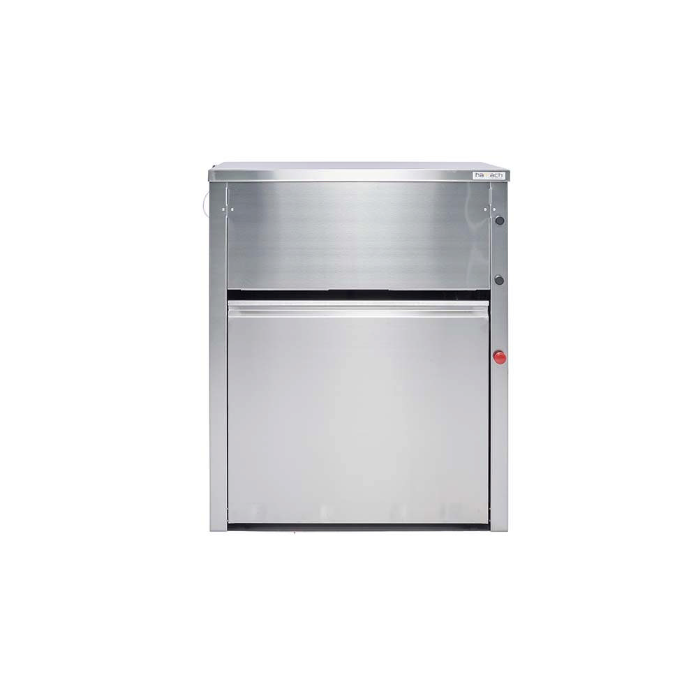 Egouttoir double en inox à ouverture pneumatique