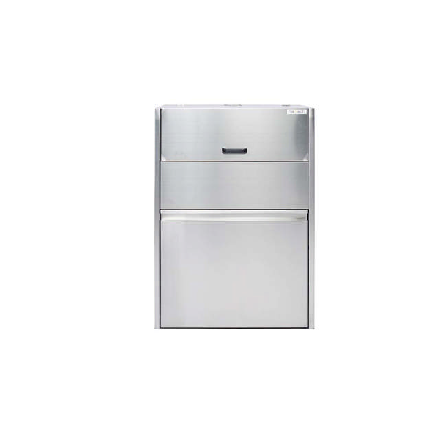 Egouttoir double en inox à ouverture manuelle - Hauteur de chargement abaissée