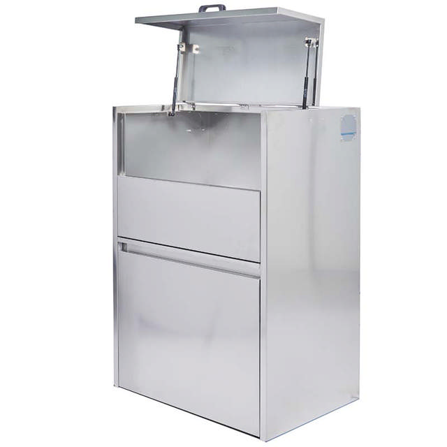 Egouttoir double en inox à ouverture manuelle - Hauteur de chargement abaissée