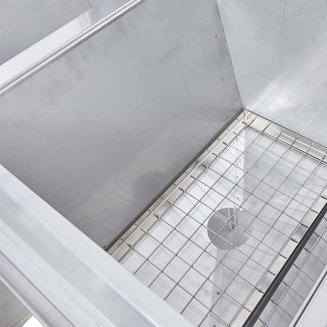 Egouttoir double en inox à ouverture manuelle - Hauteur de chargement abaissée