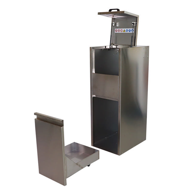 Egouttoir simple en inox à ouverture manuelle – avec un bac de vidange pour la récupération de la peinture