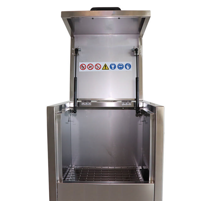 Egouttoir simple en inox à ouverture manuelle – avec un bac de vidange pour la récupération de la peinture