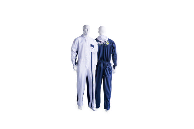 PHO 08 - High-tec spuitoverall wit/blauw M